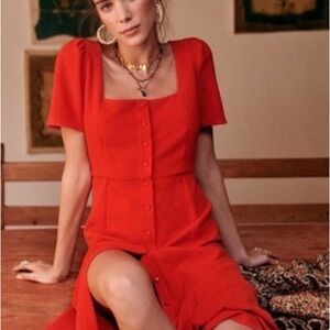 Sezane Scarlet Midi Dress